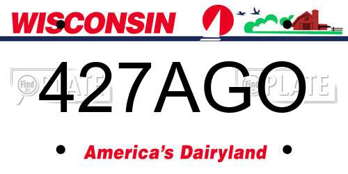 427AGO Wisconsin License Plate