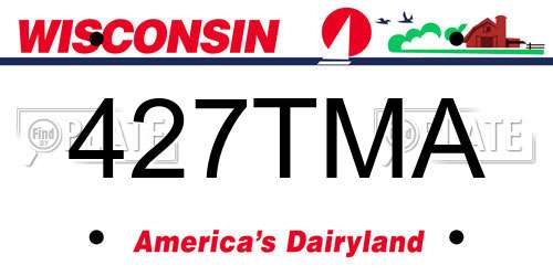 427TMA Wisconsin License Plate