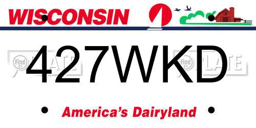 427WKD Wisconsin License Plate
