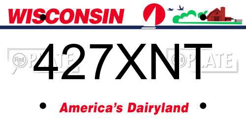 427XNT Wisconsin License Plate