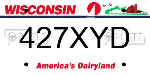 427XYD Wisconsin License Plate