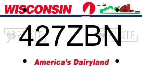 427ZBN Wisconsin License Plate