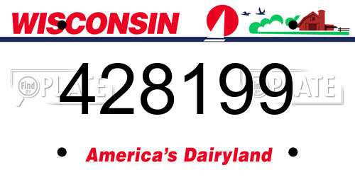 428199 Wisconsin License Plate