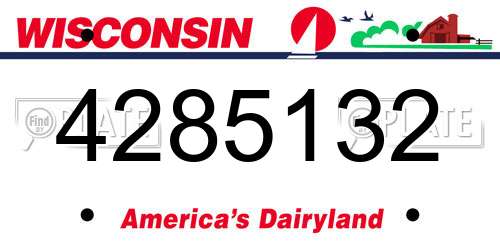 4285132 Wisconsin License Plate