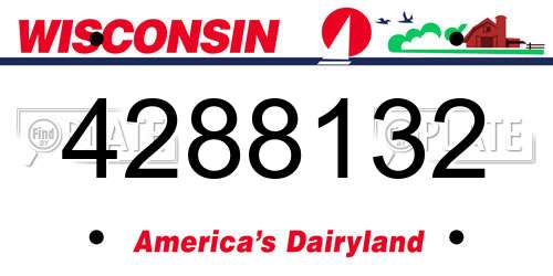 4288132 Wisconsin License Plate