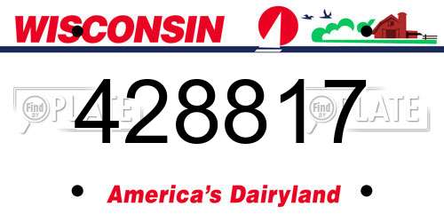 428817 Wisconsin License Plate