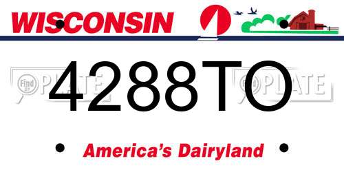 4288TO Wisconsin License Plate