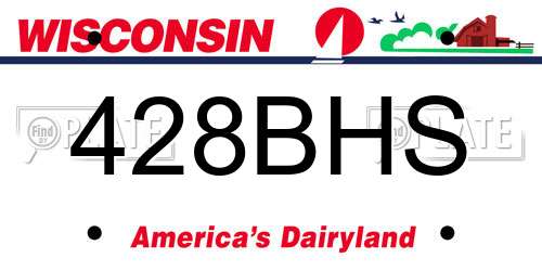 428BHS Wisconsin License Plate