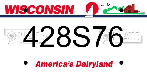 428S76 Wisconsin License Plate