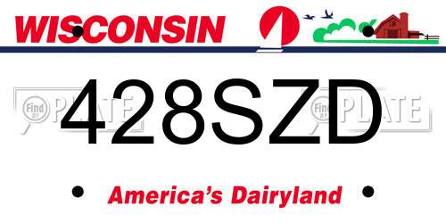 428SZD Wisconsin License Plate