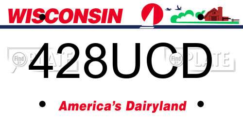 428UCD Wisconsin License Plate