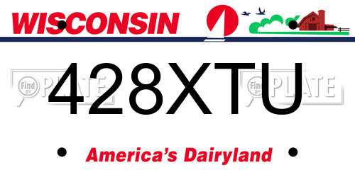 428XTU Wisconsin License Plate