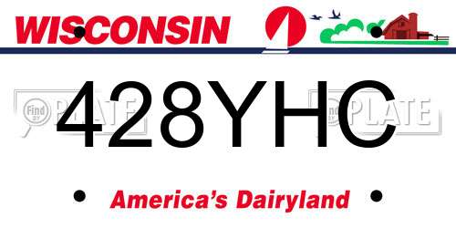428YHC Wisconsin License Plate