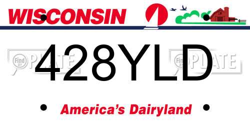 428YLD Wisconsin License Plate