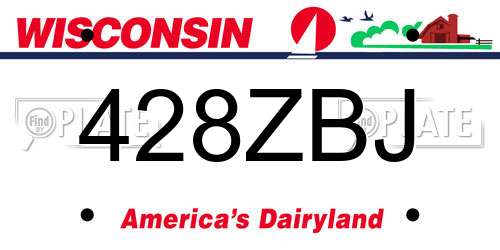 428ZBJ Wisconsin License Plate