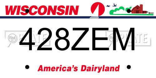 428ZEM Wisconsin License Plate