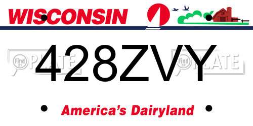 428ZVY Wisconsin License Plate