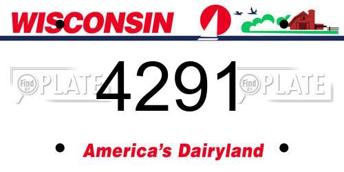 4291 Wisconsin License Plate