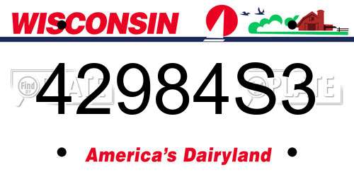 42984S3 Wisconsin License Plate