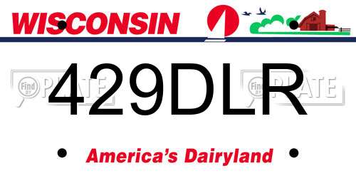 429DLR Wisconsin License Plate
