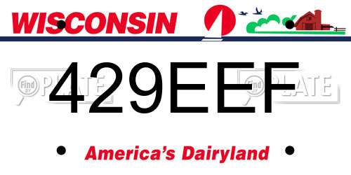 429EEF Wisconsin License Plate