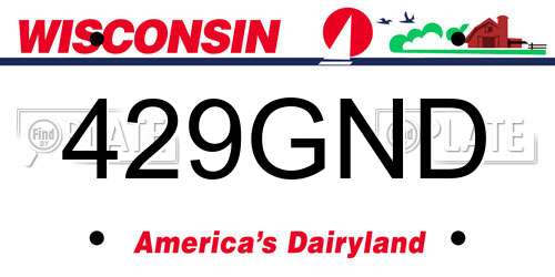 429GND Wisconsin License Plate