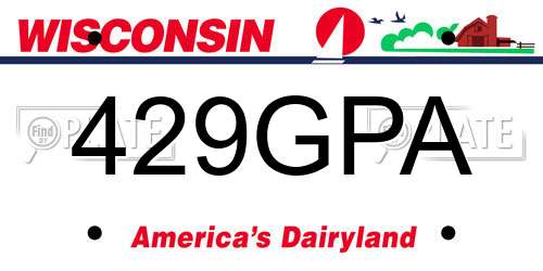 429GPA Wisconsin License Plate