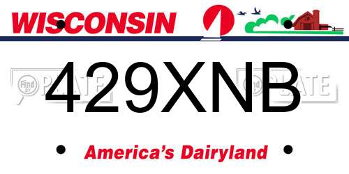 429XNB Wisconsin License Plate