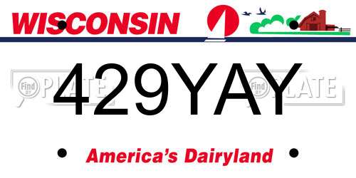 429YAY Wisconsin License Plate