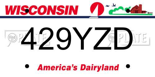 429YZD Wisconsin License Plate