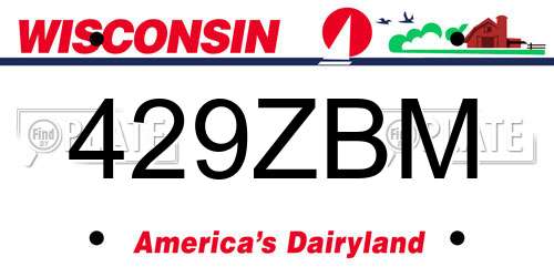 429ZBM Wisconsin License Plate