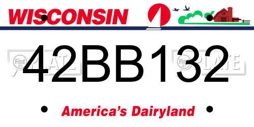 42BB132 Wisconsin License Plate