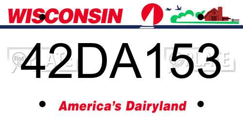 42DA153 Wisconsin License Plate