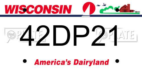 42DP21 Wisconsin License Plate