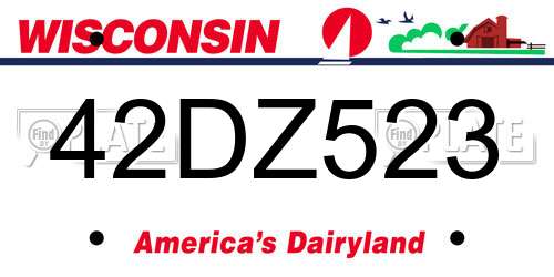 42DZ523 Wisconsin License Plate