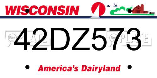 42DZ573 Wisconsin License Plate