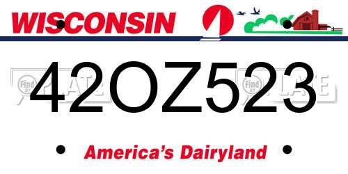 42OZ523 Wisconsin License Plate