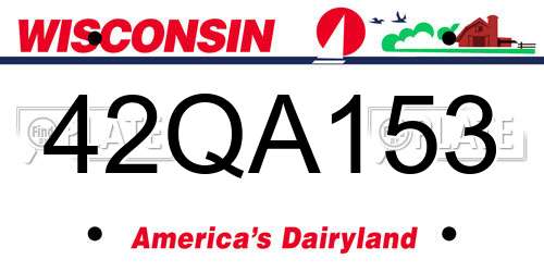 42QA153 Wisconsin License Plate