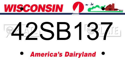 42SB137 Wisconsin License Plate