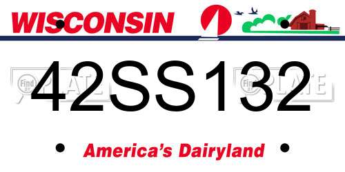 42SS132 Wisconsin License Plate