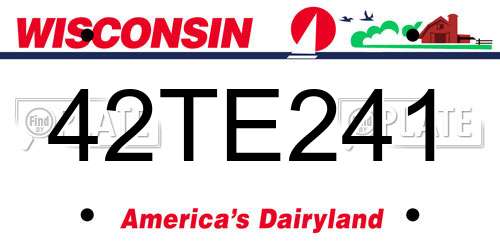 42TE241 Wisconsin License Plate
