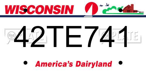 42TE741 Wisconsin License Plate