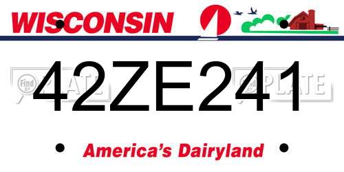 42ZE241 Wisconsin License Plate