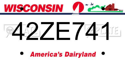42ZE741 Wisconsin License Plate