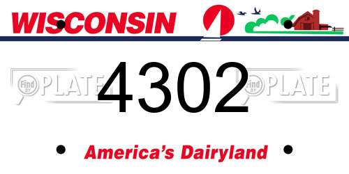 4302 Wisconsin License Plate