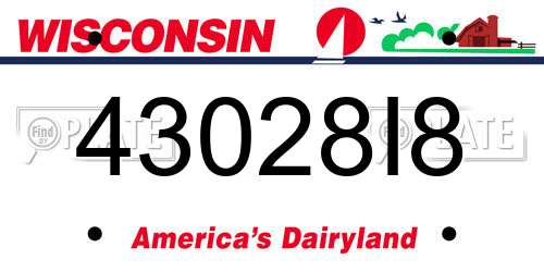 43028I8 Wisconsin License Plate