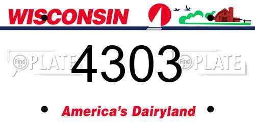 4303 Wisconsin License Plate