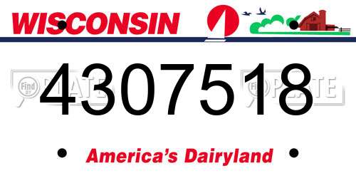 4307518 Wisconsin License Plate