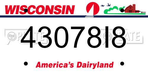 43078I8 Wisconsin License Plate