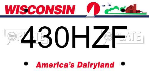 430HZF Wisconsin License Plate